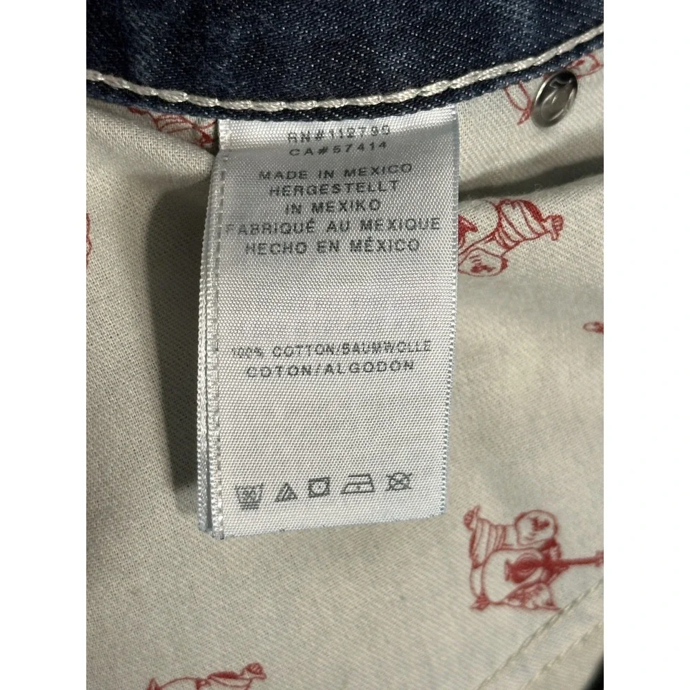 True Religion Men's Medium Wash Blue Straight Fit Denim Jeans 42x30 Flap